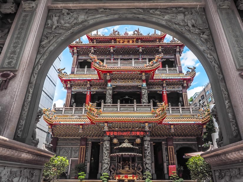 Front of Jingfu Temple, an off-the-beaten-track temple in Taipei 