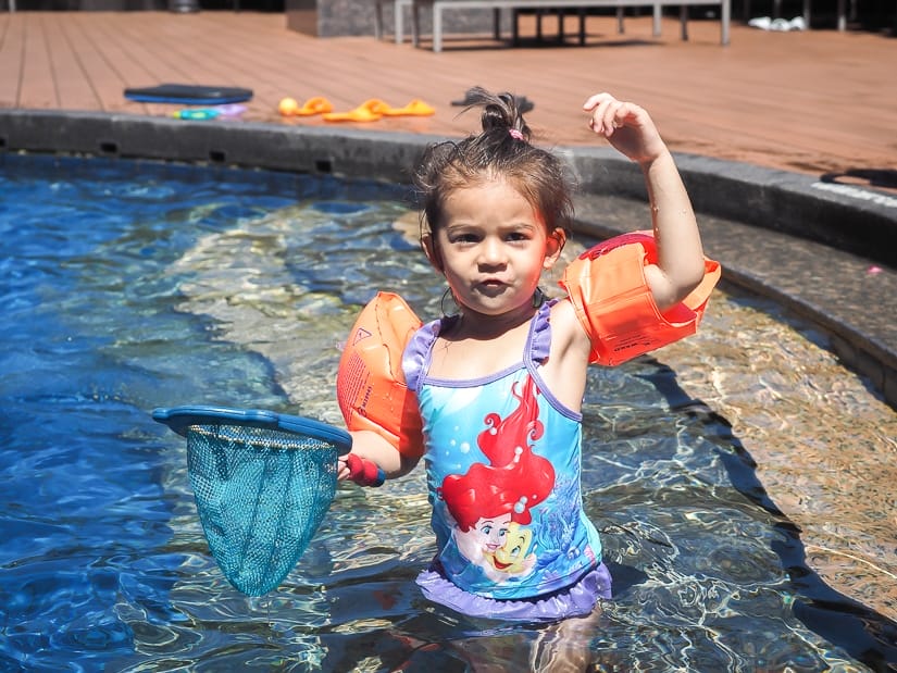 Lavender at kids section of pool at Grand Hyatt Taipei