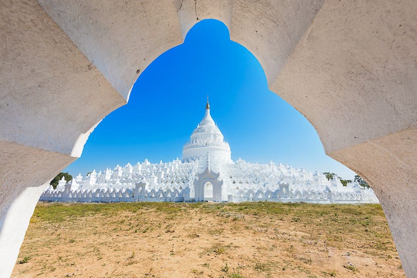 Hsinbyume white pagoda in Myanmar