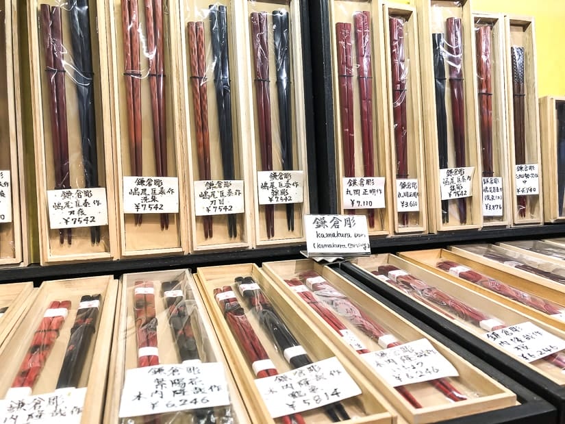 Buying chopsticks in Kamakura