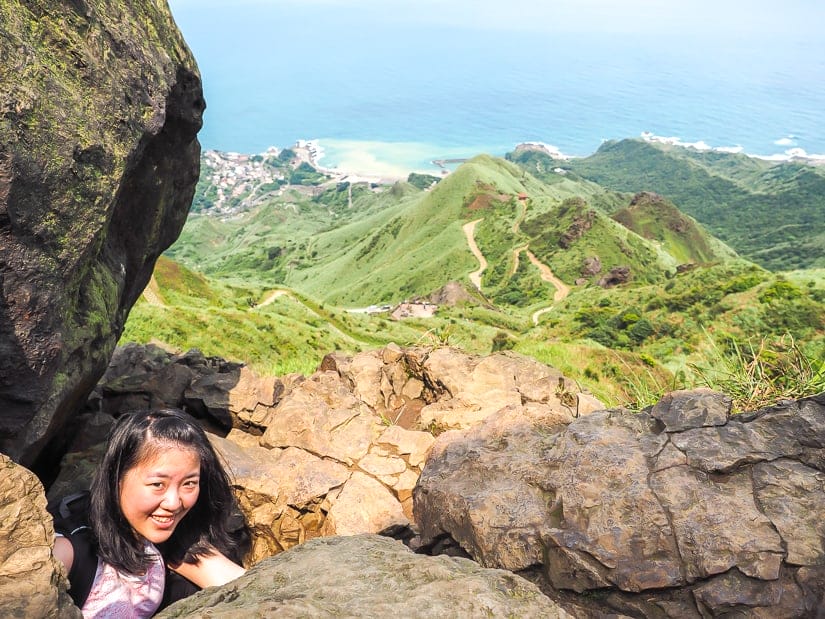 Going inside the teapot at Teapot Mountain, Jinguashi, Taiwan