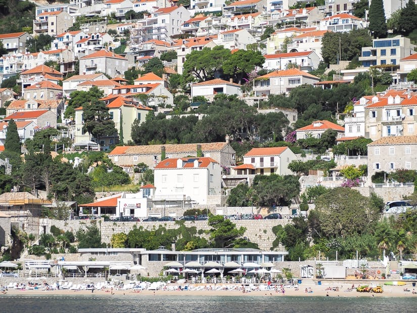 Banje Beach Dubrovnik viewed from the sea