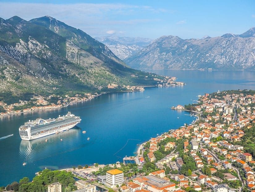 The city of Kotor, from where it's possible to do a day trip to Ostrog Monastery