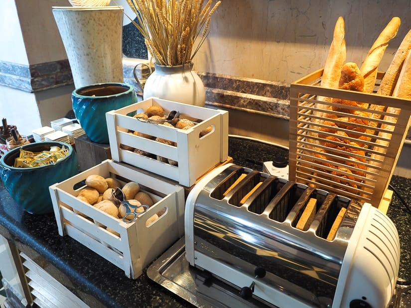 Bread selection at Mokha Cafe, Grand Hyatt Muscat