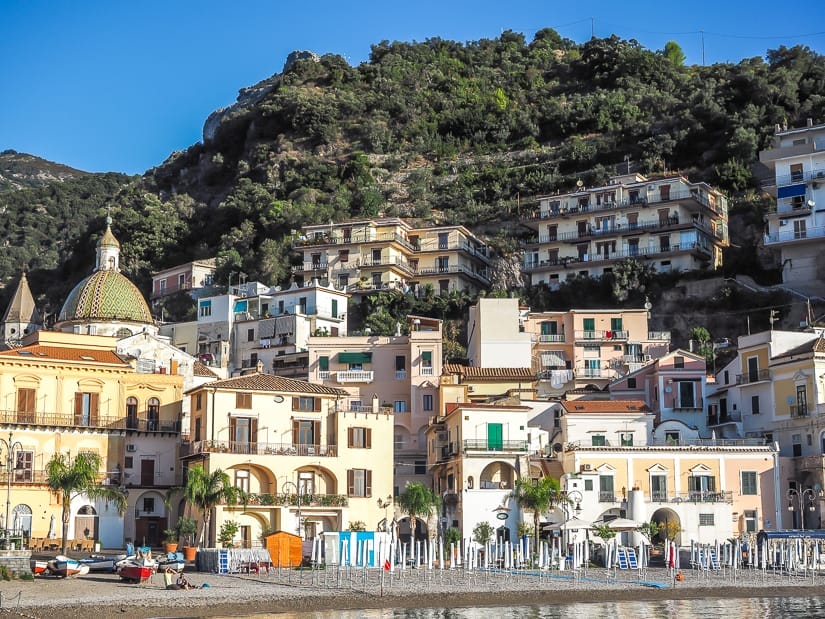 Cetara Spiaggia viewed from the sea