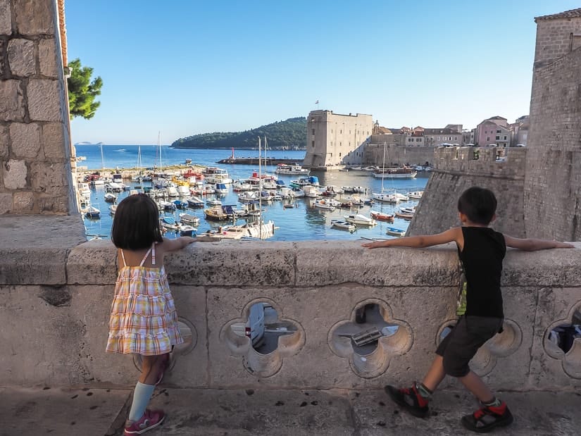 Our kids looking over Dubrovnik Port