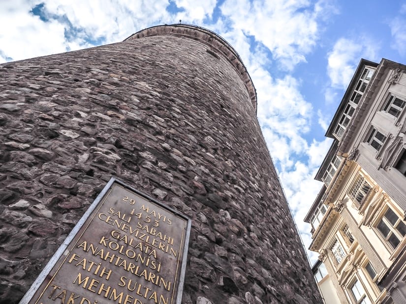 Galata Tower Istanbul viewed from the base