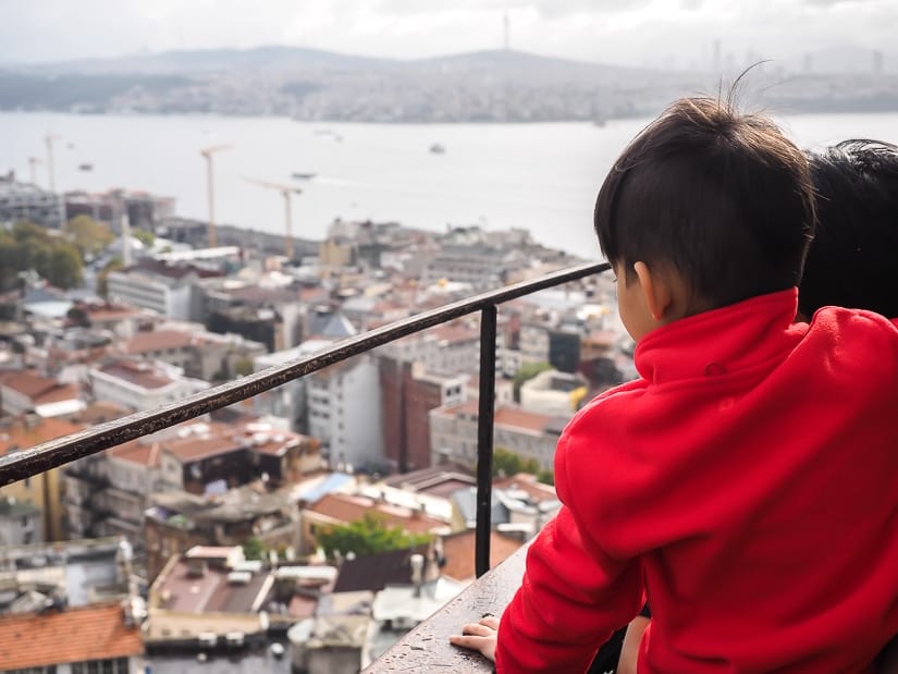The view from Galata Tower with kids