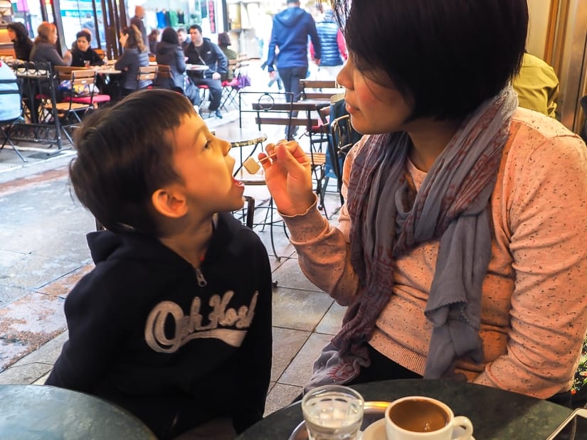 Visiting a Turkish cafe in Istanbul with kids