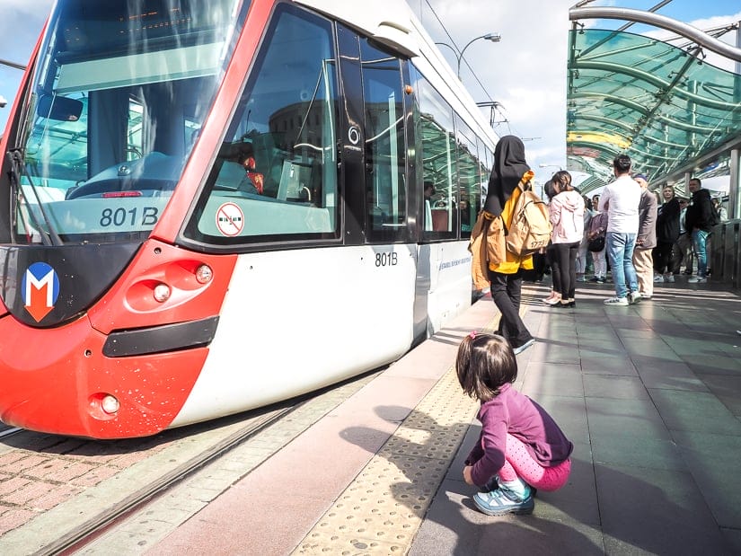 Taking the Istanbul tram with kids