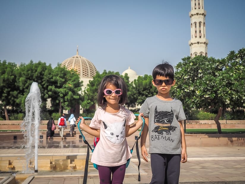 Sultan Qaboos Grand Mosque with kids