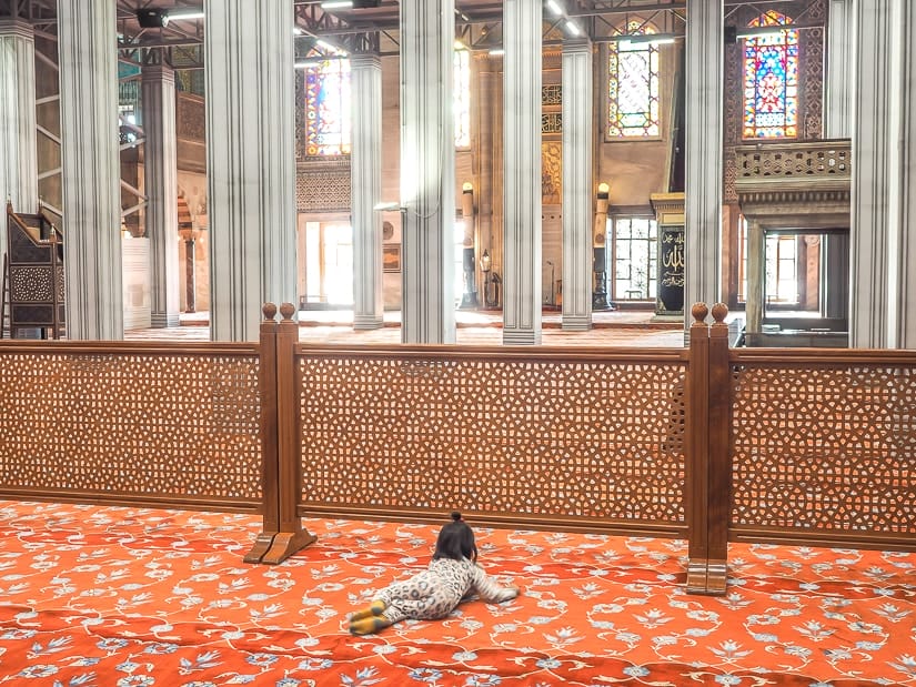 Visiting the Istanbul Blue Mosque with kids
