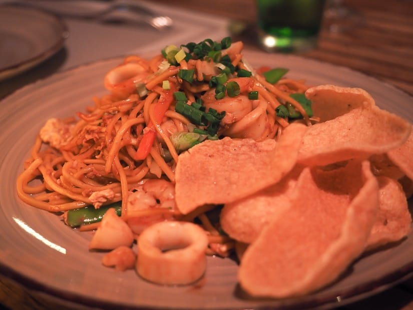 Our noodle dish at Marjan Restaurant, Grand Hyatt