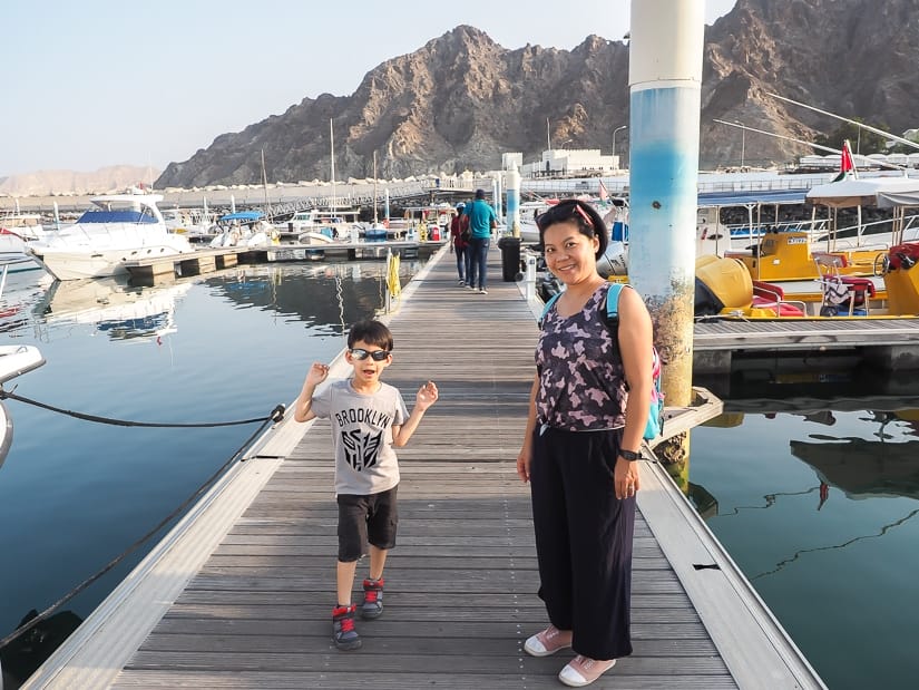 Boarding our dolphin watching tour in Muscat