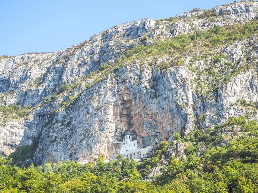 View of Ostrog Monastery, which is possible to do as a day trip from Kotor