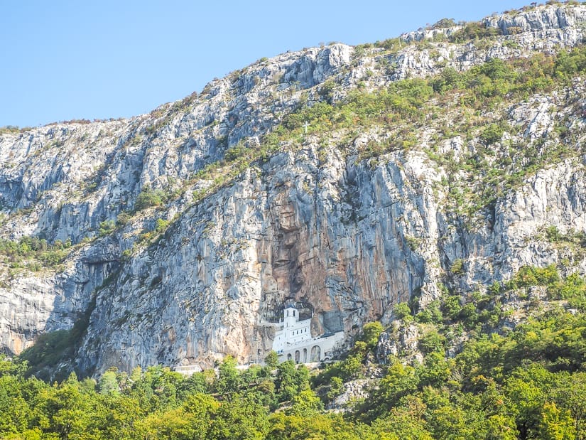 Ostrog Upper Monastery shot from Ostrog Lower Monastery