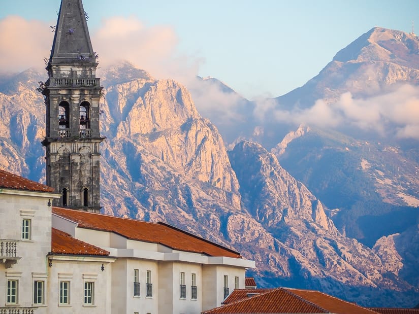 Famous view of Perast, shot from Perast Museum