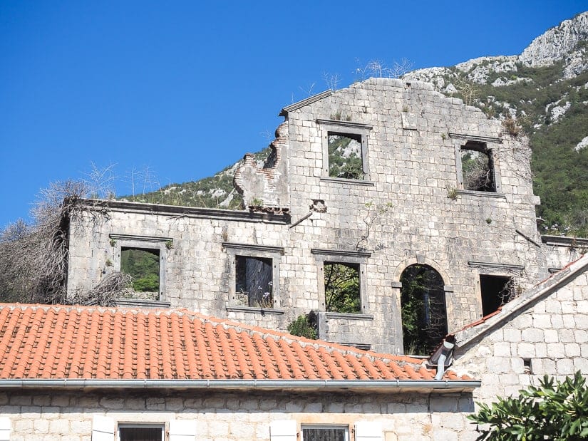 Old remains of a palace in Perast