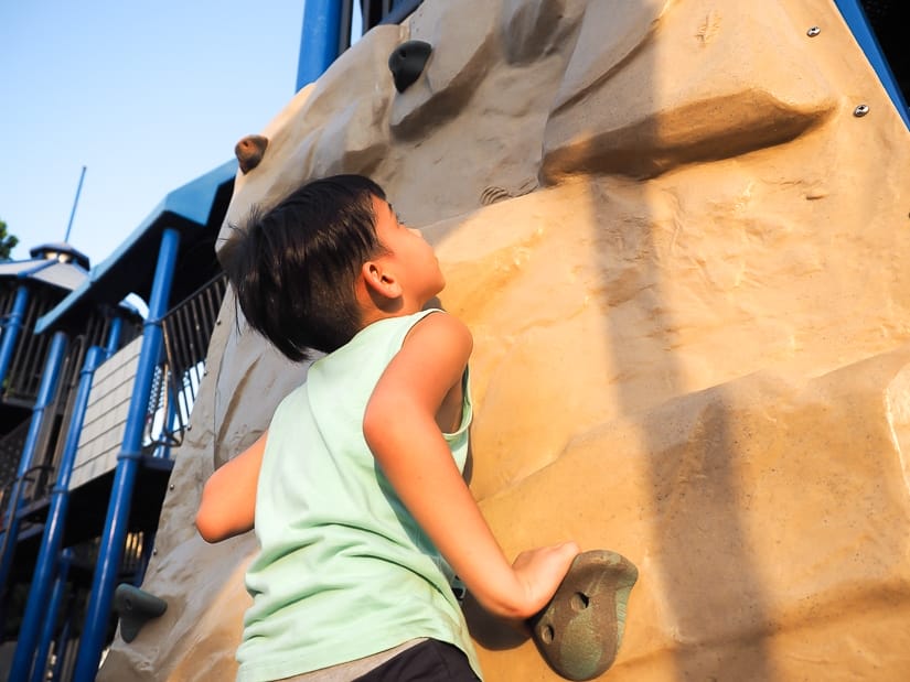 Kids' rock climbing at Riyam Park