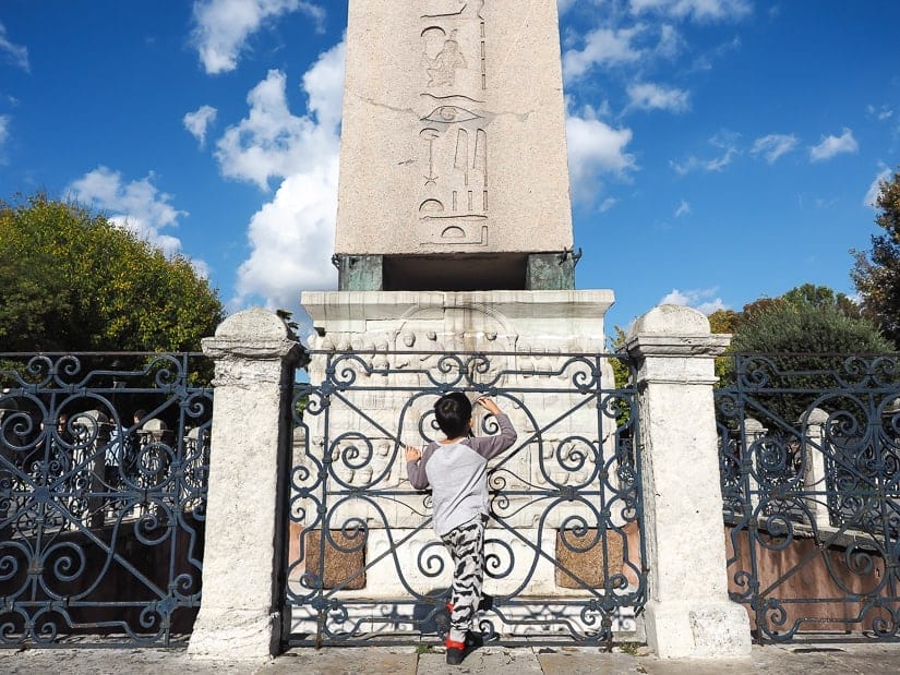 Sultanahmet Square obelisk with kids