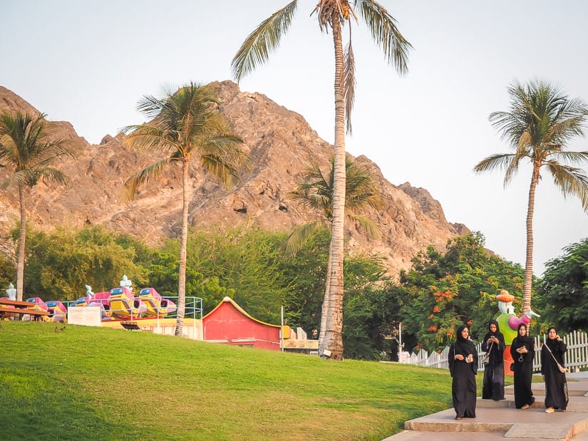 Young Omani women at Riyam Amusement Park