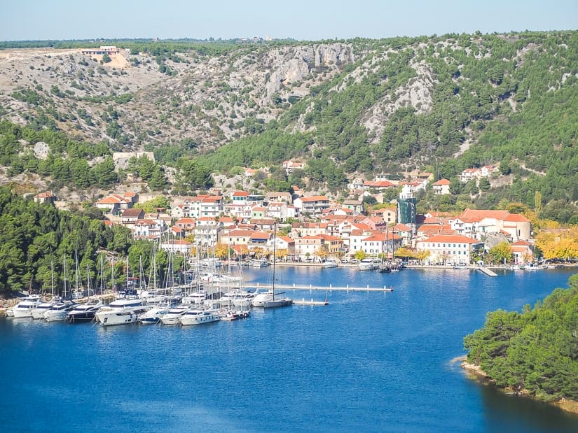 View of Skradin from Krka Rest Stop