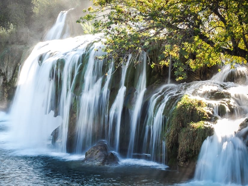 A waterfall in Krka National Park near Skradin