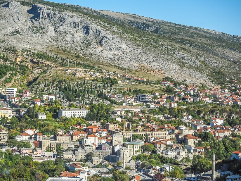 View of Mostar from the Bell Tower at the Franciscan Monastery