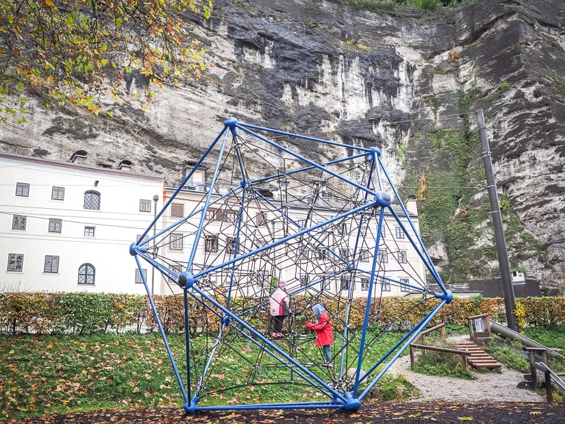 Spielplatz Franz-Josef-Kai riverside playground in Salzburg