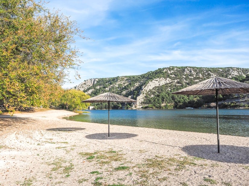 Skradin beach in autumn