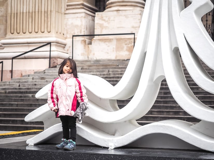 My daughter in St. Stephen's Square, Budapest