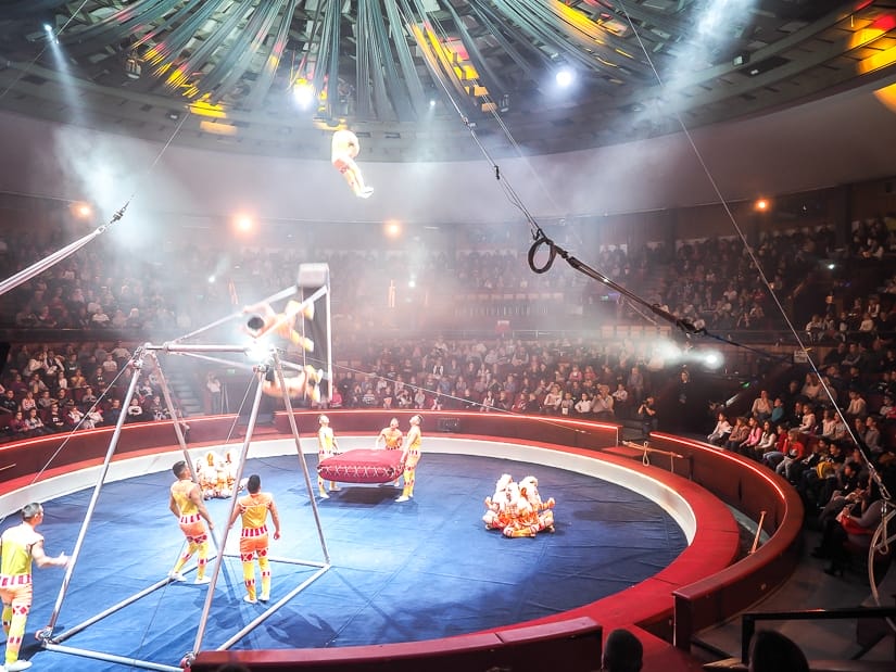 Acrobatics performance at Capital Circus of Budapest