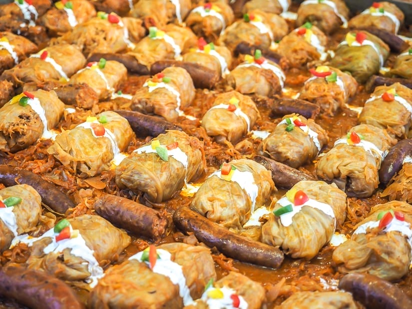 Cabbage rolls in a Budapest Christmas Market