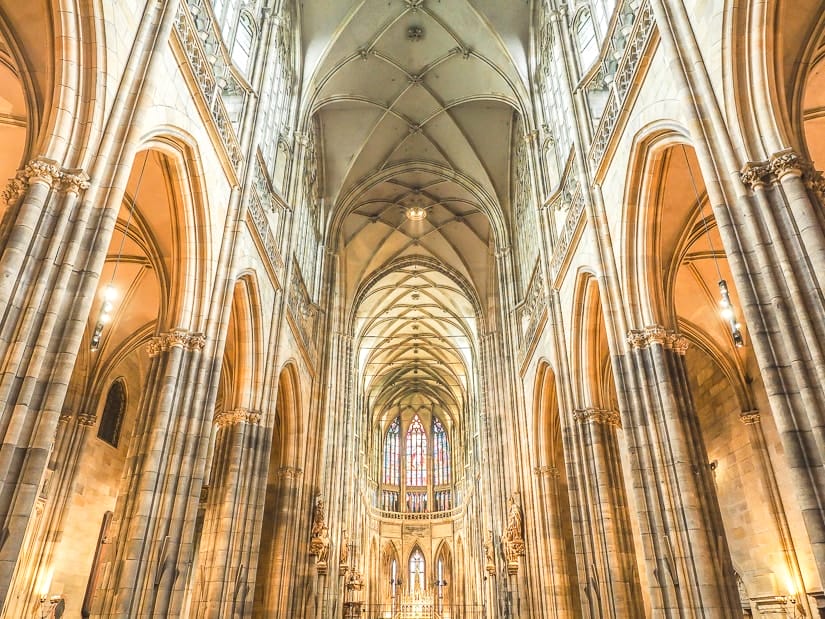 Interior of St. Vitus Cathedral in Prague Castle