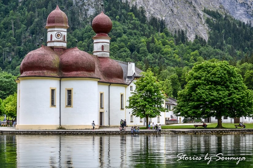 Saint Bartholomew's Church on Lake Konigssee, one of the most fascinating places to visit in Bavaria with kids