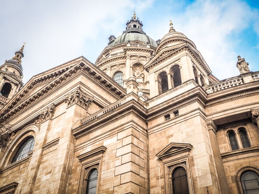 Outside of St. Stephen's Basilica in Budapest