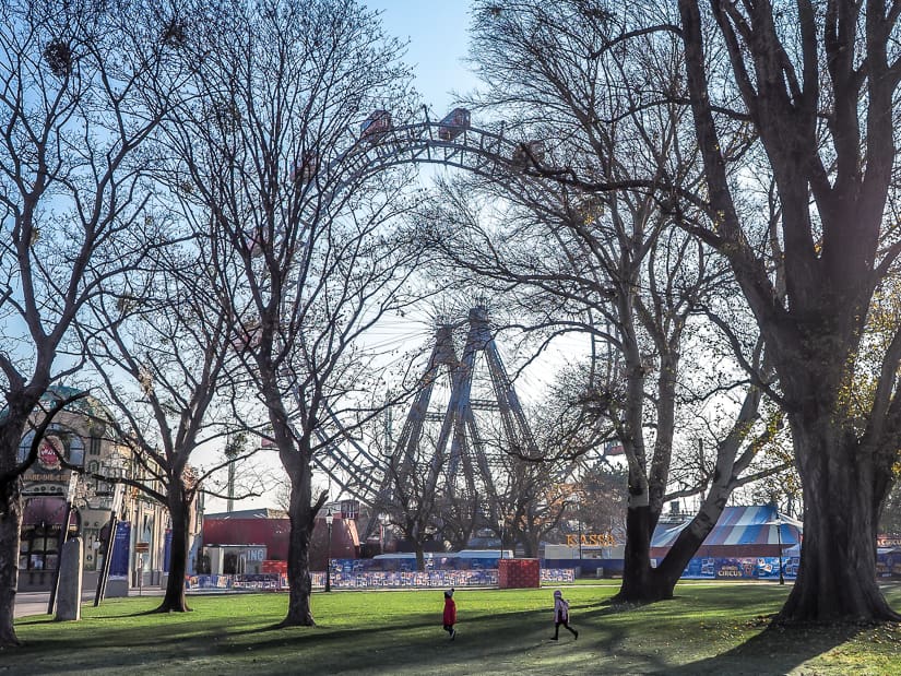 Our kids in Vienna, Austria at the Prater Ferrish Wheel