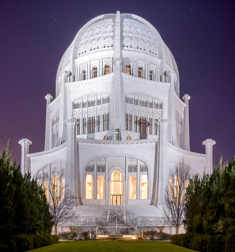 Bahai Temple in Chicago, one of the most important spiritual places in America