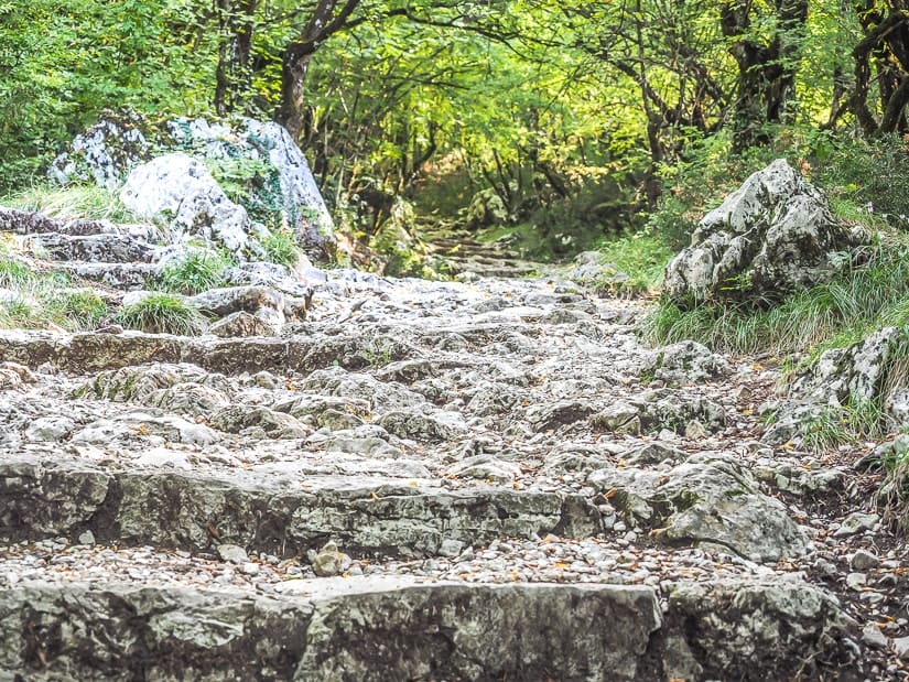 Rocky walking trail from Ostrog Lower Monastery to Upper Monastery