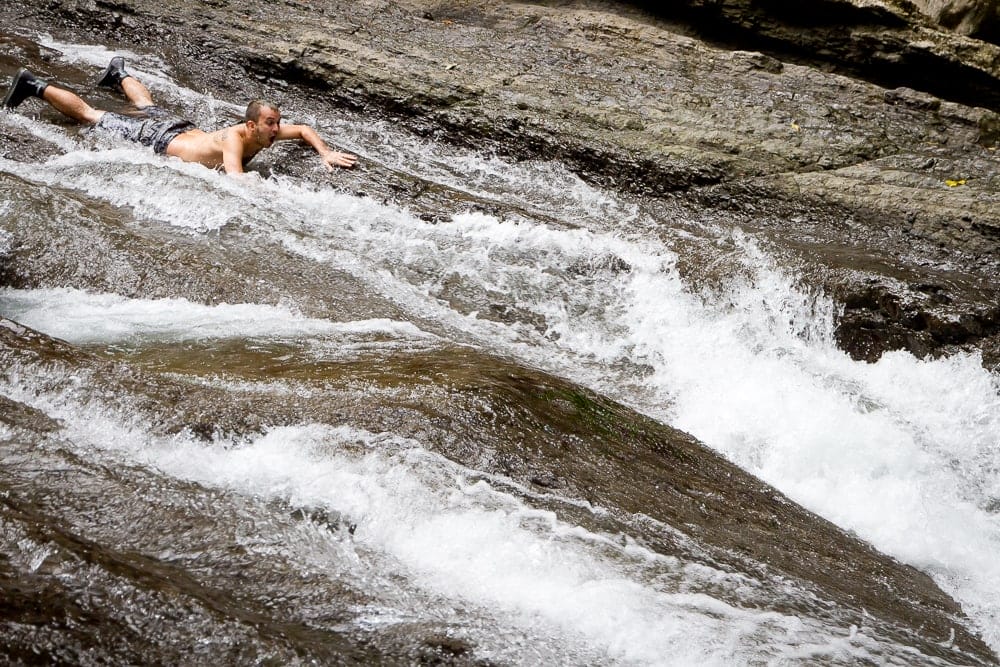 Rock slide, river tracing at Jiajiuliao in Wulai, New Taipei City