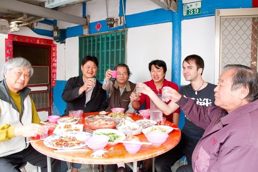 Me having a Lunar New Year's Eve meal in Taiwan with my Taiwanese relatives