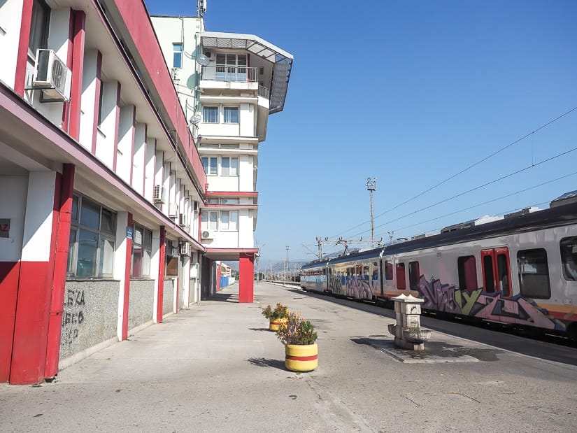 Podgorica train station, where you can catch a train to Ostrog Monastery