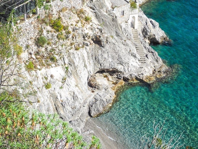 Staircase to a private beach near Erchie and Cetara