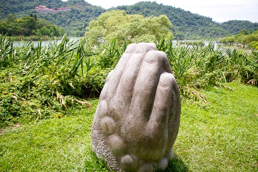 Statue at Yilan Meihua Lake, also known as Plum Blossom Lake 
