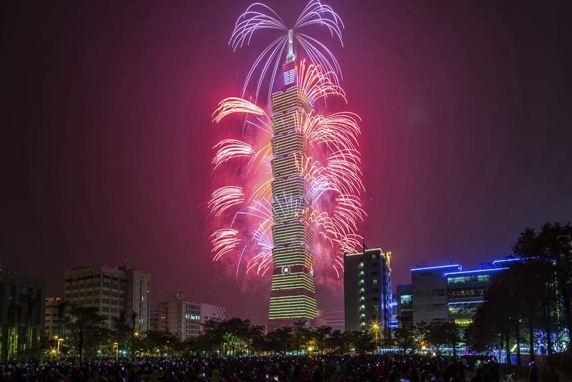 Fireworks at Taipei 101 on New Year's Eve