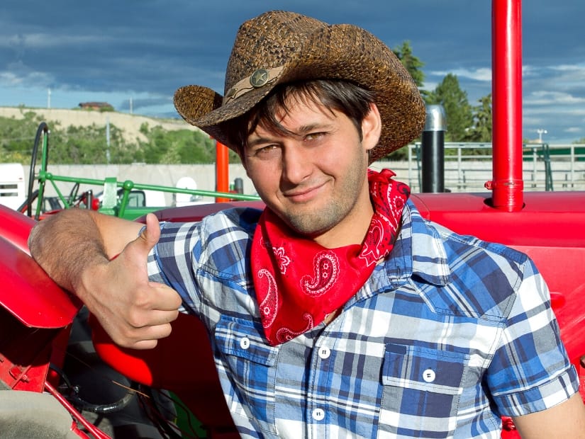 Cowboy at Calgary Stampede, one of the biggest Alberta festivals