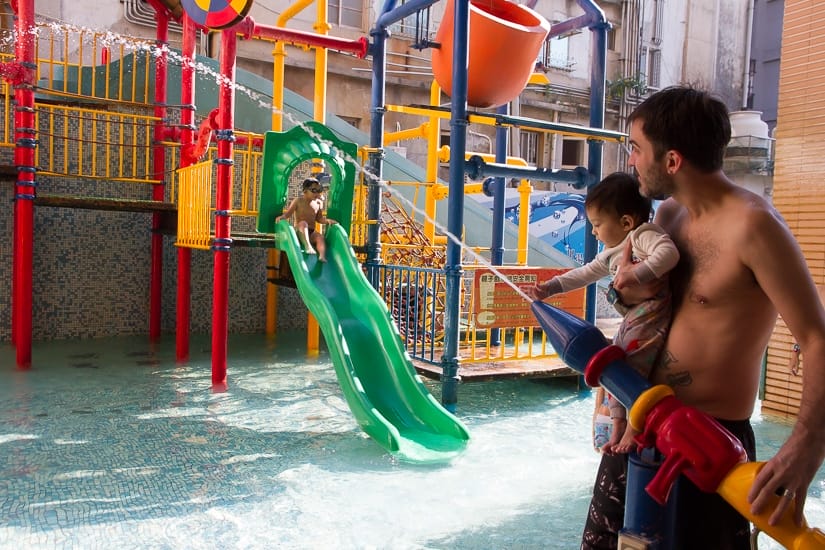 Waterpark for kids at Chuan Tang Hot Spring, a family friendly hot spring in Jiaoxi, Yilan