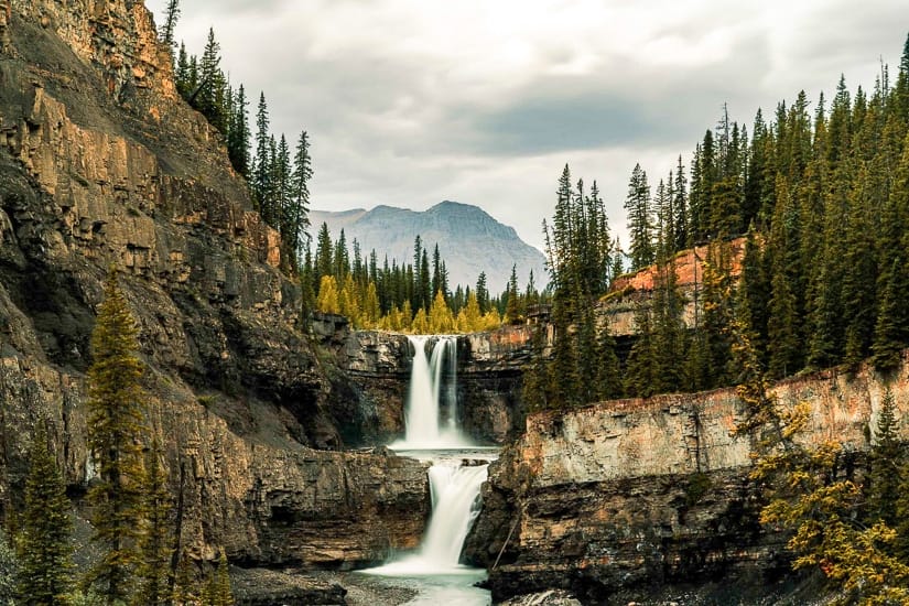 Crescent Falls, one of the most beautiful waterfalls in Alberta