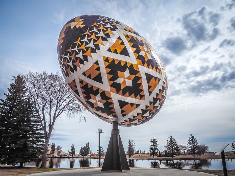 Giant Easter Egg in Vegreville, Alberta, one of the most unusual roadside attractions in Alberta