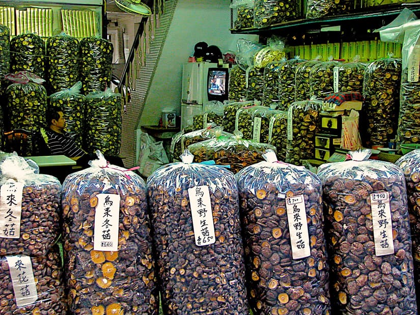 Mushroom vendor on Wulai Old Street